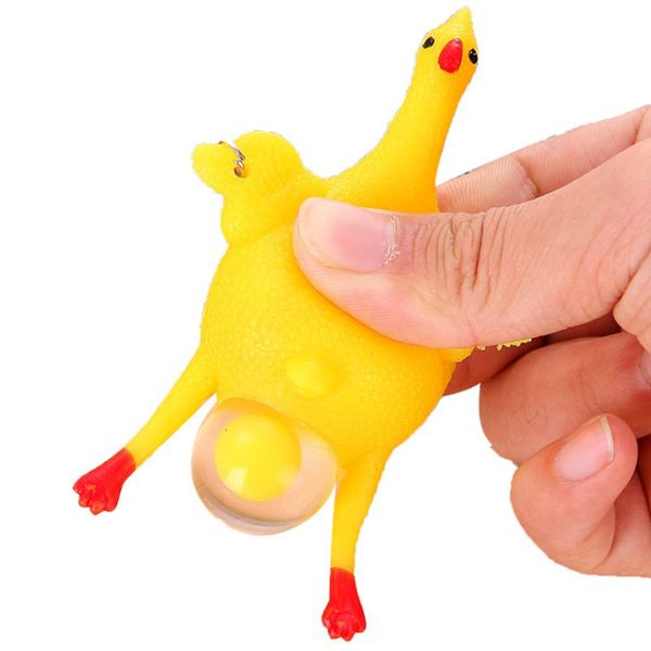 Divertente Tricky Gadget Giocattolo Pollo Galline Ovaiole Affollato Palla Antistress Portachiavi Portachiavi Lay Egg Chicken Favore di Partito