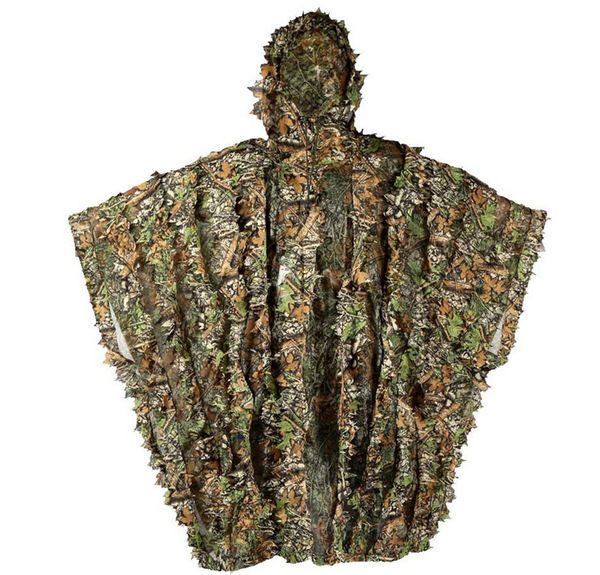 

leafy poncho jungle ghillie suits hunting camouflage 3d bionic leaf yowie mesh for hunting, Camo