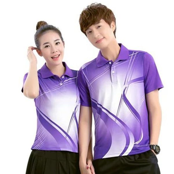 

new 2018 table tennis clothes sportswear quick dry short sleeved men / women ping pong shirt badminton sport jerseys lapel training clothing, White;yellow