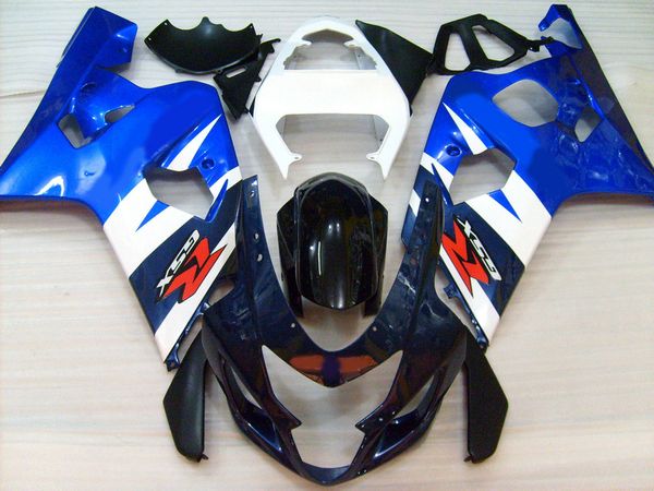 Kit de alta qualidade para SUZUKI GSXR600 GSXR750 04 05 K4 aftermarket GSX-R600 / 750 2004 2005 azul preto branco carenagens set AA12