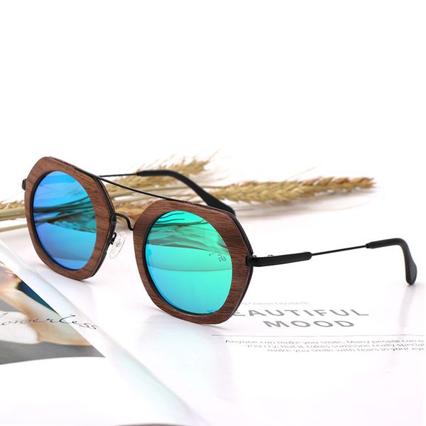 

vintage wooden sunglasses for men and women,polaried lens uv400 new design, White;black