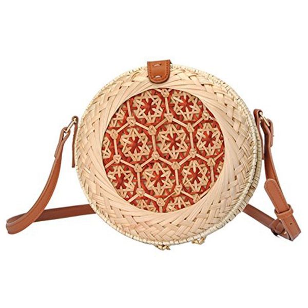 

2018 straw woven bag for girl women,handmade rattan woven straw handbag beach bag picnic shoulder