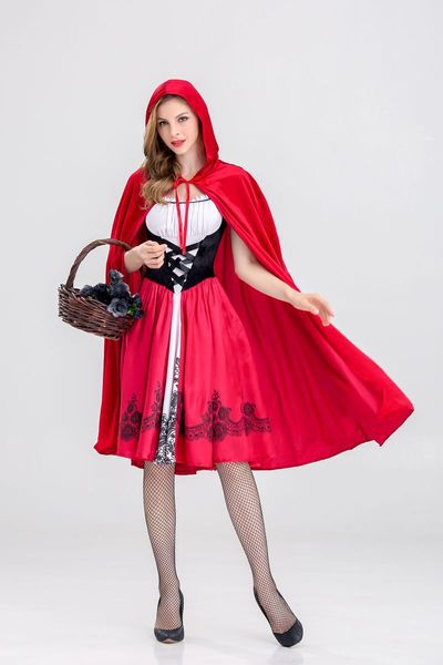 

хэллоуин женщины новый косплей платье красная шапочка лолита косплей костюм женский смешные вечерняя одежда, Black;red