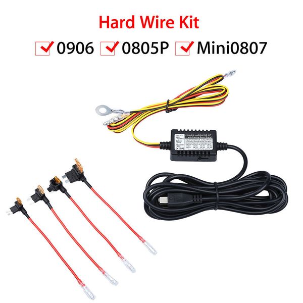 

universal micro usb hardwire fuse kit 12v to 5v power adapter cable for mini 0906 dash camera car dvr
