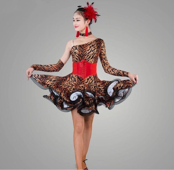 

new lady ballroom latin dancing dress modern dance competition costume women waltz tango foxtrot quickstep dresses, Black;red