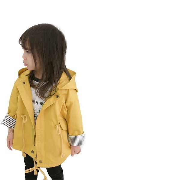 

toddler baby outwear yellow fashion hooded windbreaker for girls lovely pocket kids trench coat new autumn girls jackets clothes, Camo