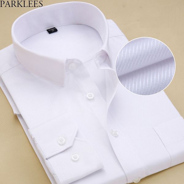 

men's slim fit spread collar white drees shirt 2018 brand new cotton high-quality chemise formal social office shirt for men 8xl, White;black
