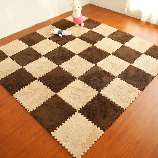 

soft eva foam short fur puzzle baby play mat area rug play carpet for child kids living room floor blanket crawling mat 30x30cm