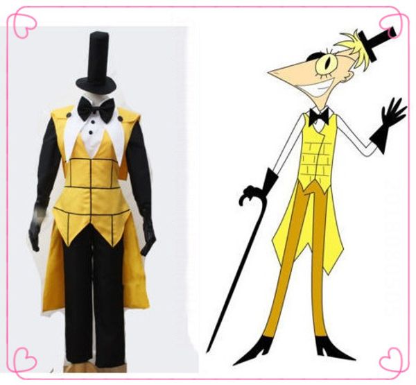 

anime gravity falls bill cipher uniform cosplay costume mystery attack outfit bill and will halloween funny suit ing, Black