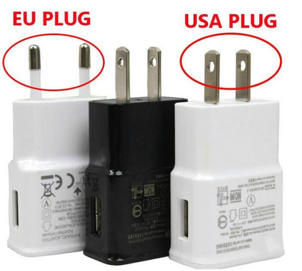 

dhl 100pcs portable 5v 2a adaptive fast charging usb charger adapter eu us plug for samsung galaxy s7 s6 s5 edge edge+ note 4 note5