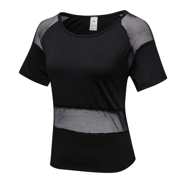 

new mesh yoga shirts for women short sleeve fitness sport gym shirts workout running clothes, White;red
