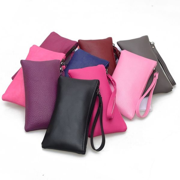 

simple fashion women's clutch bag pu leather female money bag female clutches multifunction small hand coin purse key