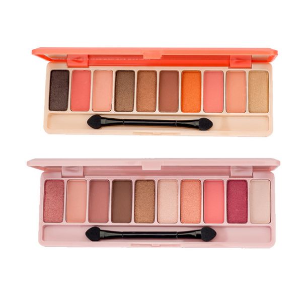 

fashion 10 colors eyeshadow colorful grapefruit cherry color girl eye shadow palette glittering matte pearl makeup pallette set