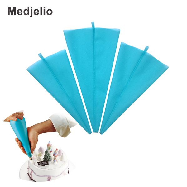 

medjelio 3 szie tpu reused baking pastry bag dessert decorators cake tools silicone easy cleaning icing piping bag cream tools