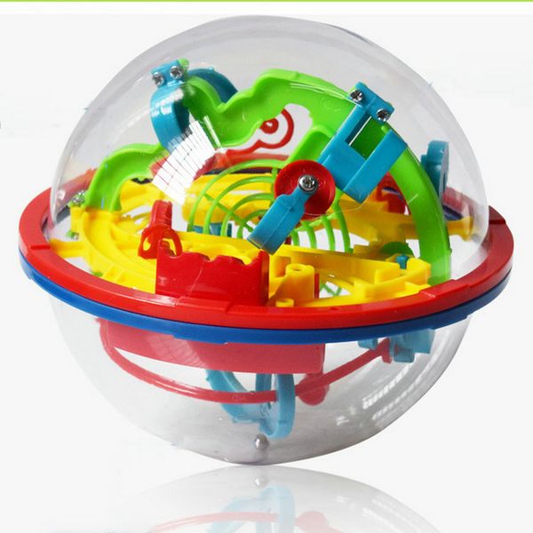 

Hot 100 Barriers Funny 3D Puzzle Maze Ball Labyrinth magical intellect ball Space Intellect orbit track Game Stages Kids Toy Gift DHL 10pcs