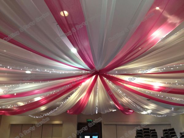 10m X 0 7m Piece Banquet Mediterranean Style Ceiling Drape Canopy Drapery Pink White Wedding Party Ceiling Decoration Birthday Party Supplies For