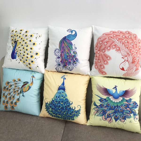 

new multicolor 6 designs pillowcase cotton soft flannel phoenix series pillow case sofa cushion cover car lumbar pillow cover
