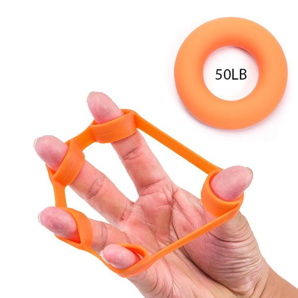 

2pcs 30-50lb silicone grip ring hand grip finger trainer hand exercise gym fitness finger ring puller exerciser