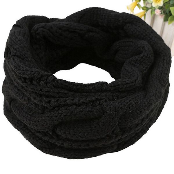 

men scarf winter warm 2 circle cable knit cowl neck casual solid long scarf shawl  knitting wool, Blue;gray