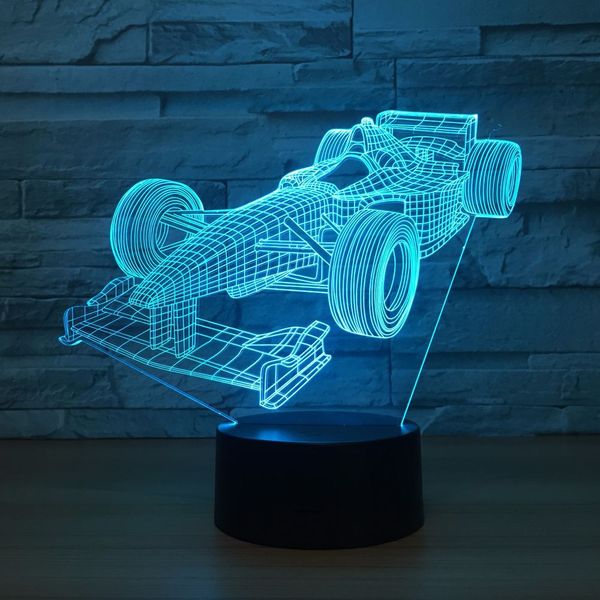 

Формула Автомобилей 3D Оптическая Иллюзия Лампа Night Light DC 5 В USB Питание 5-й Батареи О