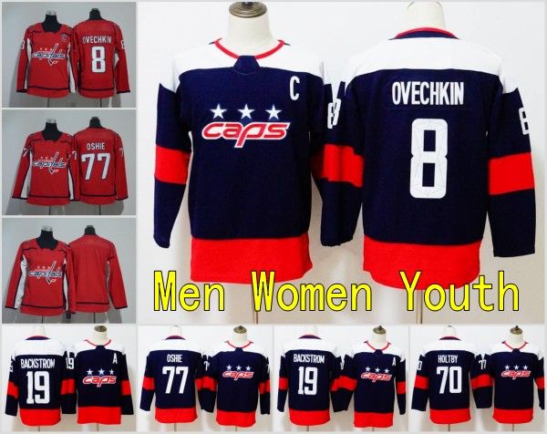 

2018 Stadium Series Men Women Youth Washington Capitals 8 Alex Ovechkin 77 TJ Oshie 19 nicklas backstrom 70 braden holtby Blank Blue Kids