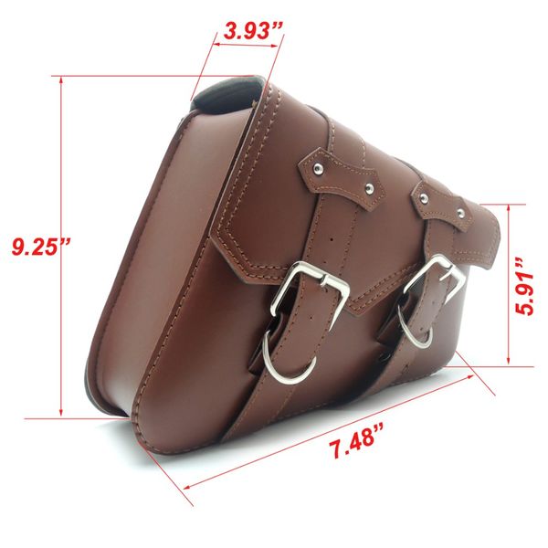 

2x universal motorcycle side for tool saddle xl883 pu sportster harley xl1200 bags cruiser leather storage bag pouches gxwen, Red;black