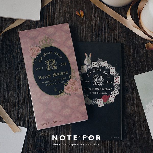 

2 pcs fairy tale memo series portable note decorative alice rosen maiden red cap notes stationery office school supplies a6156