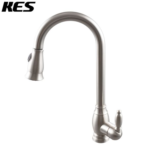 2019 Kes Kitchen Faucet Pulldown Spray Single Handle Traditional Style Sprayer Swivel High Arc Gooseneck Spout Brushed L6933 2 From Roberte