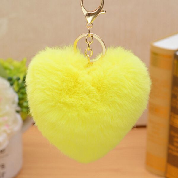 

12cm rabbit fur ball keychain fluffy keychain fur pom pom llaveros portachiavi porte clef key ring key chain for bag accessories, Silver