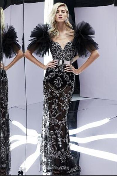 

evening dress long dress strapless short sleeve beade sash have a personablity emborided zipper dazzing elegrent beautifuirt, Red