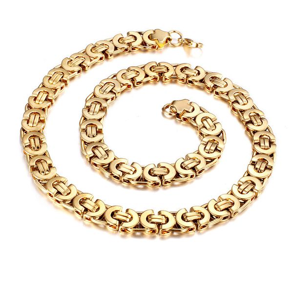 

titanium steel mens chains necklace rock hip hop stainless steel thick heavy link chain jewelry accessories, Silver