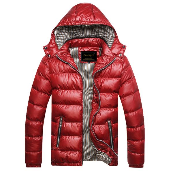 

autumn winter windbreaker men parka quilted padded wadded hooded jacket male jackets and coat parkas overcoat, Black