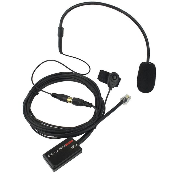 Novo Dedo 34 cm PTT Hands-free Fone de Ouvido 6-core para Yaesu Rádio FT-1807/1907/1802