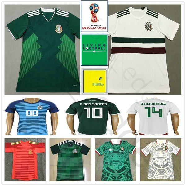 

2018 World Cup Mexico Soccer Jersey H.LOZANO G.DOS SANTOS HERNANDEZ CHICHARITO M.LAYUN H.HERRERA O.PERALTA Custom Football Shirt