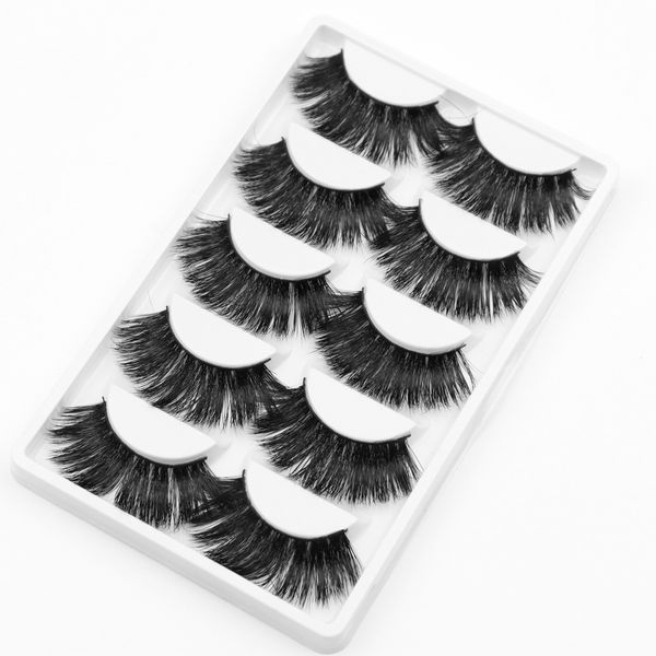 

new 3d mink false eyelashes 5 pairs natural extension long cross thick mink lashes handmade eye lashes k01 k02 008