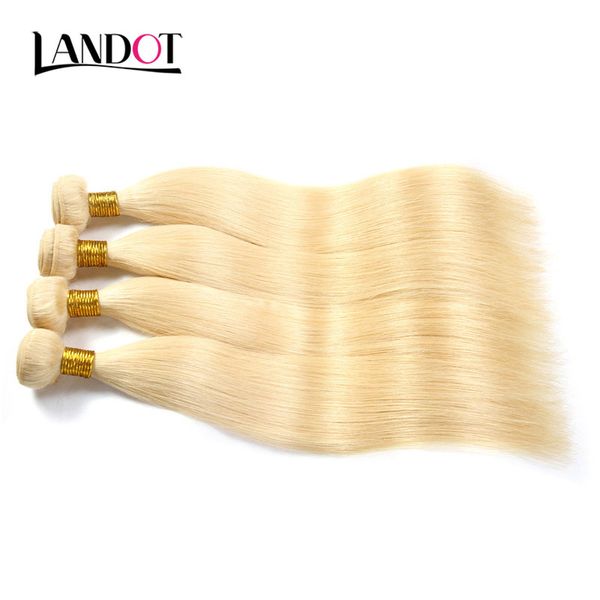 

9a bleach blonde color 613# brazilian peruvian malaysian indian straight virgin human hair weaves bundles remy hair extensions can be dyed, Black