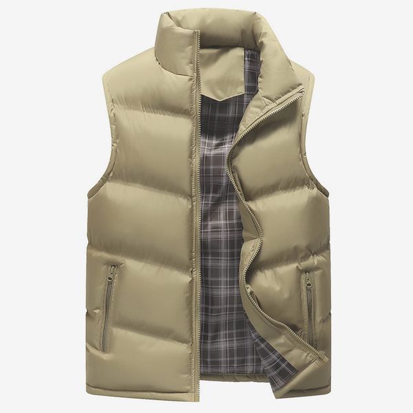 

zipper men's sleeveless vest jacket solid black plus size warm slim fit waistcoat for man 2018 autumn winter male's waistcoats, Black;white