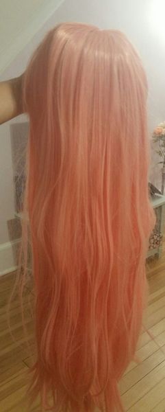

fashion hair wig cos synthetic pink wavy wig, Black;brown