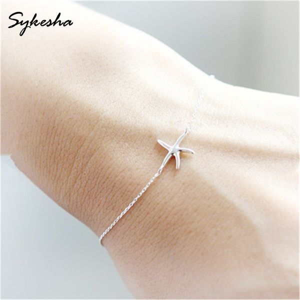 

2018 women new stylish star ankle bracelets starfish shell charm alloy anklets beach jewelry tourism accessories, Black