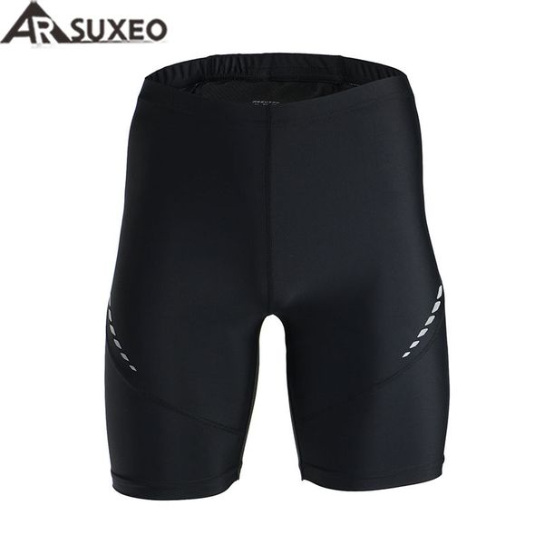 

2017 arsuxeo mens sports running shorts compression tights base layer active workout clothes p505, Black;blue