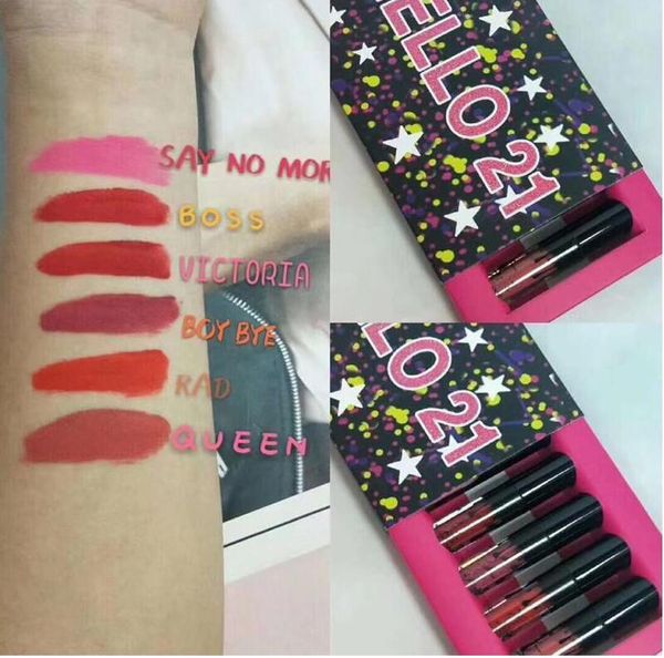 

kyle hello 21 lip gloss 6colors birthday makeup matte lipstick limited edition birthday collection hello 21 kit lipsticks lipgloss set