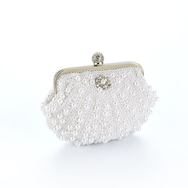 

white wedding bag pearl beading bag women clutches handbags bridal ladies prom/party/shoulder/messenger ing