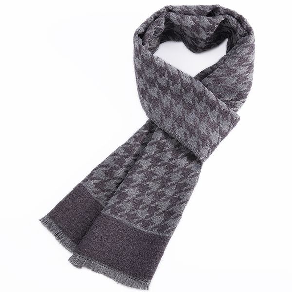 

tailor smith scarfs houndstooth check classic cashmere feel winter scarf men's new design warm fashion neckwear, Blue;gray