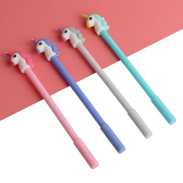 

3pcs promotional pen writing 0.38m gel pen unicorn cartoon chunky pens school office supply gift stationery papelaria escolar
