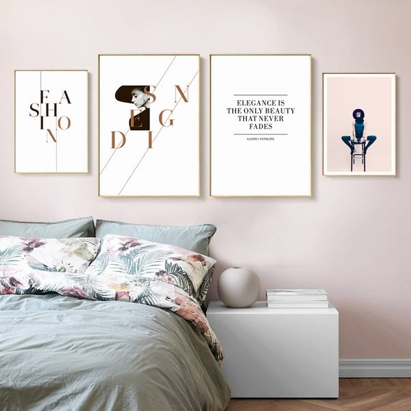 

modern fashion girl p personality phrase canvas painting posters and prints art pictures wall living room bedroom home decor