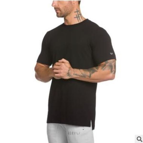 New Mens Verão T-shirt dos homens da forma T Shirt Roupa Gym Elastic apertado Spandex Man O-Neck Tops Men Tees