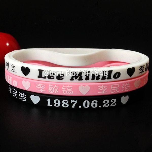 

1pc lee minho wristband silicone bracelets, White