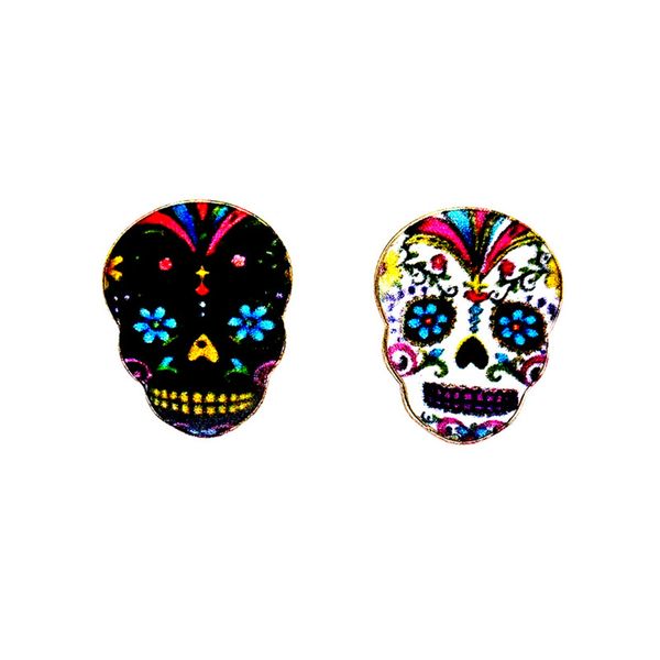 

black skull badge small size cute alloy enamel brooches pins mini lapel pins for mens women clothes suit shirt collar decor accessories, Gray