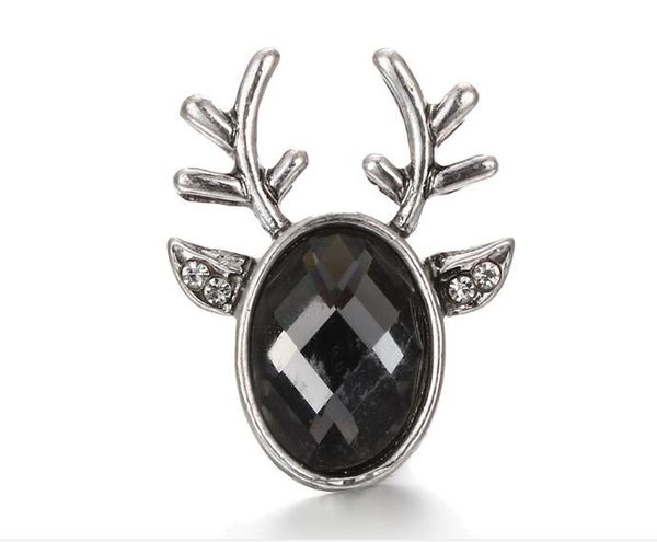 

20pcs/lot 18mm snap button noosa button christmas deer shape enamel charm diy handmade jewelry fit bracelet necklace pendant charm sale, Bronze;silver