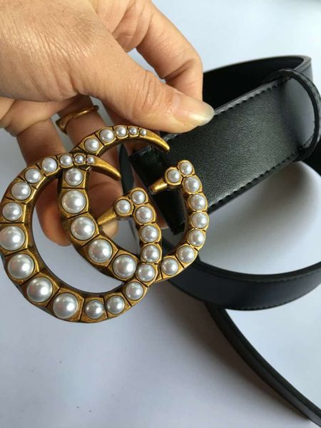 

Black color men belt big pearl belt for men and women riem tyle ceinture optional attribute with box a gift 1868